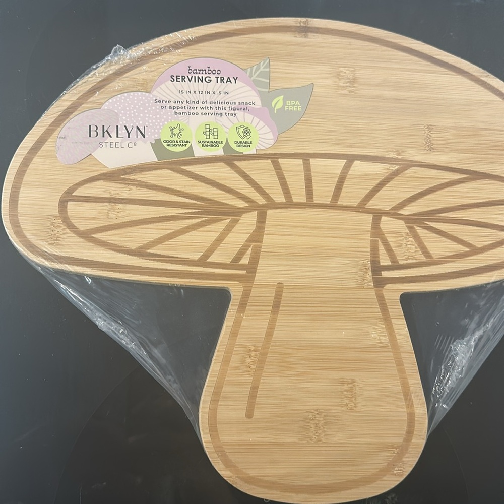 Mushroom Bamboo Serving Tray